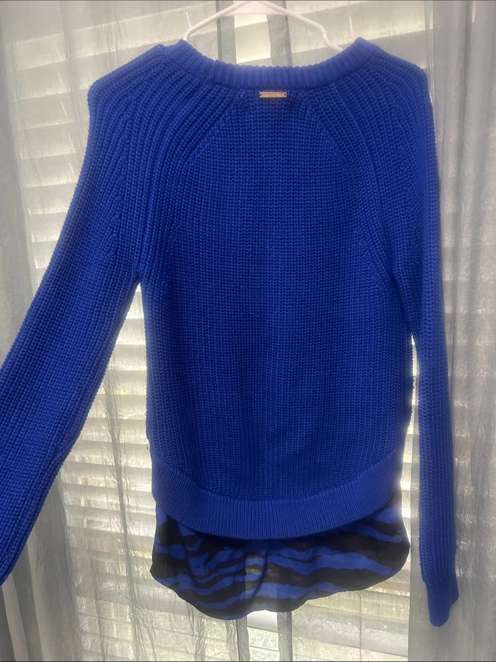 Michael Kors Knit Sweater with Printed Hem